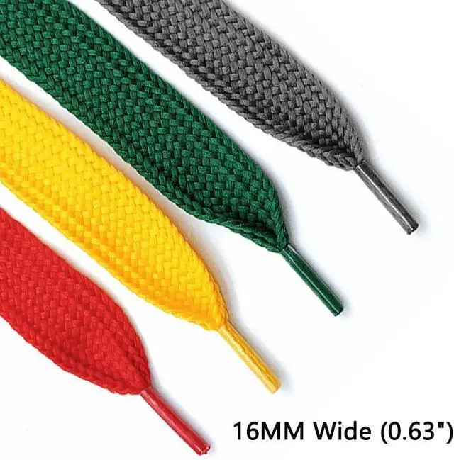Alt view image 2 of 6 - 2 Pairs 5/8" Fat Shoe Laces for Sneakers, Jumbo Laces, 16mm Wide Flat Shoelaces for Athletic Shoes