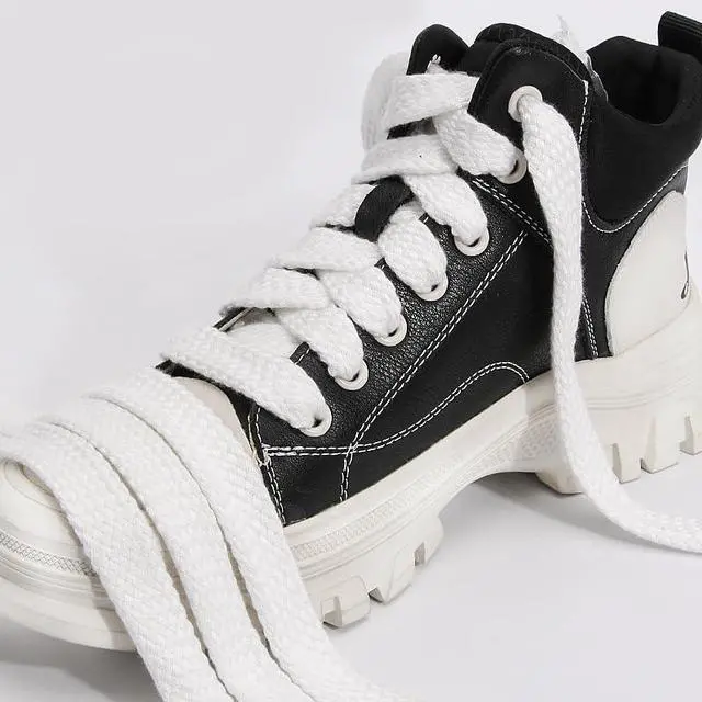 Alt view image 4 of 6 - 2 Pairs 5/8" Fat Shoe Laces for Sneakers, Jumbo Laces, 16mm Wide Flat Shoelaces for Athletic Shoes