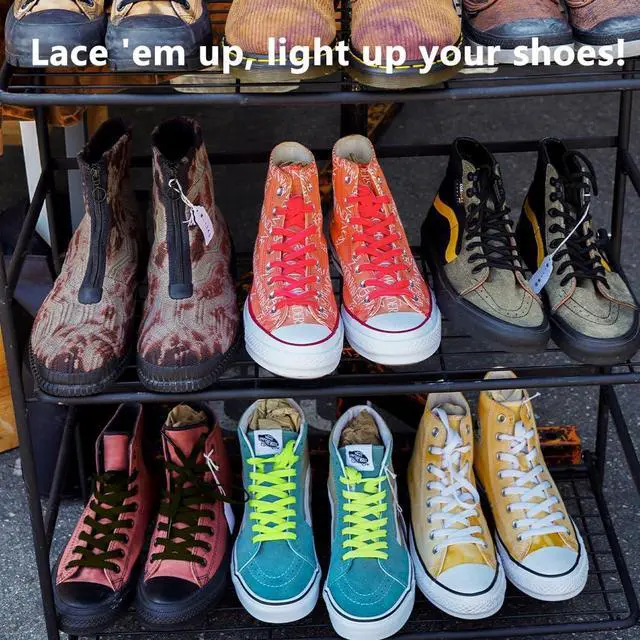 Alt view image 5 of 7 - 2 Pairs Flat Shoe Laces for Sneakers 5/16" Wide Shoelaces for Athletic Running Shoes Boot Strings