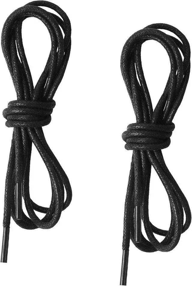 Main image of 2 Pairs Waxed Oxford Shoelaces for Dress Shoes, 2.5mm Round Replacement Shoe Laces for Business Shoes, 90cm/35.4"