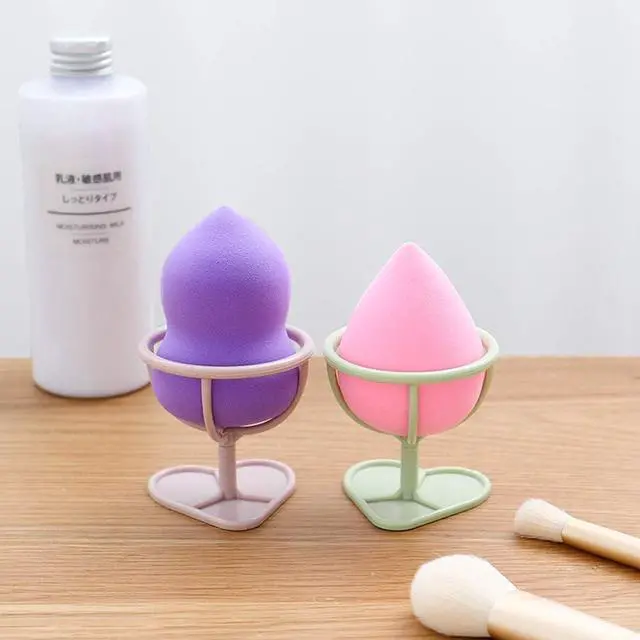 Alt view image 2 of 6 - 2Pcs (Purple+Blue) Makeup Sponge Puff Display Stand Beauty Egg Storage Rack, Sponge Drying Rack Stand Holder Egg Powder Puff Drying Shelf, Makeup Blenders and Sponges