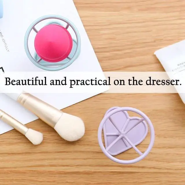 Alt view image 4 of 6 - 2Pcs (Purple+Blue) Makeup Sponge Puff Display Stand Beauty Egg Storage Rack, Sponge Drying Rack Stand Holder Egg Powder Puff Drying Shelf, Makeup Blenders and Sponges