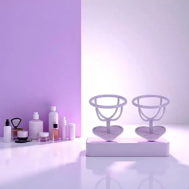 Alt view image 6 of 6 - 2Pcs (Purple+Blue) Makeup Sponge Puff Display Stand Beauty Egg Storage Rack, Sponge Drying Rack Stand Holder Egg Powder Puff Drying Shelf, Makeup Blenders and Sponges