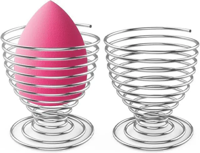 Main image of Luxspire Beauty Blender Holder, 2 Pack, Silver | Makeup Sponge Holder, Beauty Sponge Holder, Beauty Tool Dryer Drying Rack Egg Powder Puff Display Stand