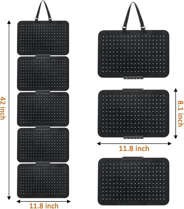 Alt view image 4 of 7 - tutata Hanging Pin Collection Display Panel, Detachable Enamel Pin Pages | Badge Collection Display Holder, Soft Felt Panel, Black