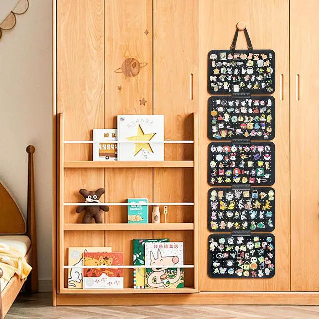 Alt view image 7 of 7 - tutata Hanging Pin Collection Display Panel, Detachable Enamel Pin Pages | Badge Collection Display Holder, Soft Felt Panel, Black