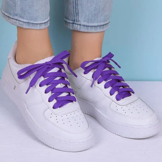 Alt view image 3 of 7 - Olukssck 2/5" Flat Shoe Laces for Sneakers 29 Colors Shoelaces in 28" - 72"