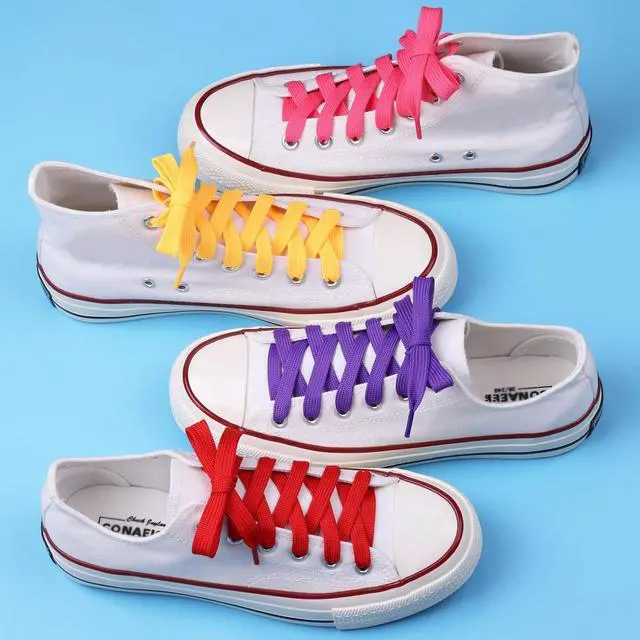Alt view image 4 of 7 - Olukssck 2/5" Flat Shoe Laces for Sneakers 29 Colors Shoelaces in 28" - 72"