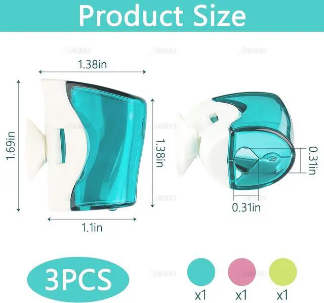 Alt view image 2 of 7 - AUEAR, 3 Pack Toothbrush Head Covers with Suction Cup Anti Dust Wall Mirror Toothbrushes Holder Protective Case for Bathroom Home Travel Outdoor & Camping