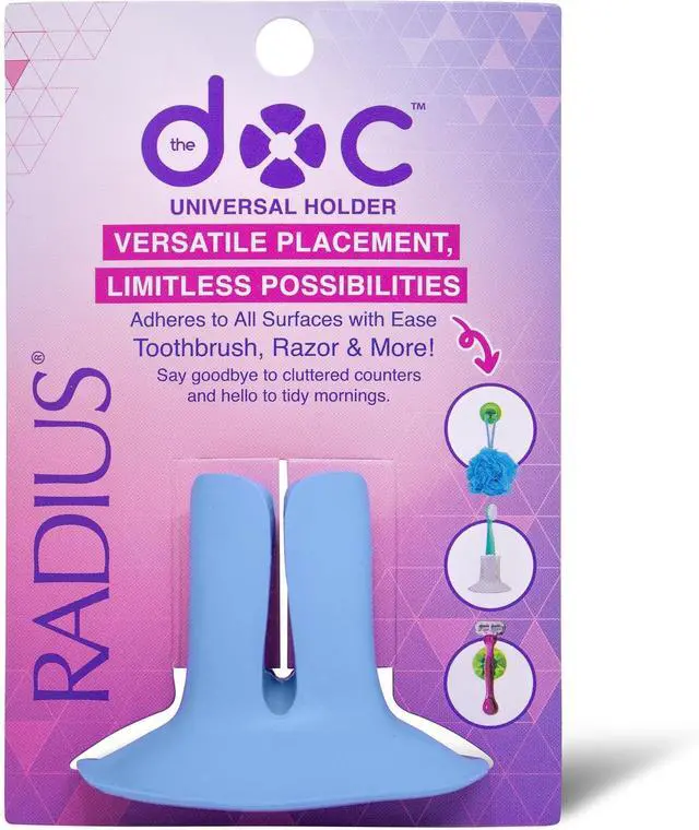 Alt view image 2 of 5 - Radius The DOC Toothbrush/Razor Holder Assorted Colors 1 Count, 100% Recyclable & Dishwasher Safe, BPA Free, Suction Holder -Blue