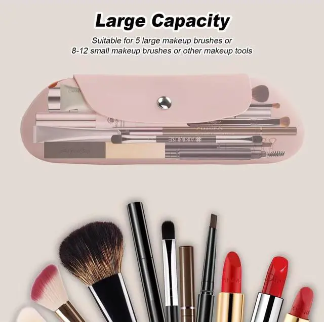 Alt view image 5 of 7 - Travel Makeup Brush Holder Portable Make Up Brush Organizer Cosmetic Travel Case, Silicone Waterproof Makeup Brush Bag, Makeup Sponge Holder