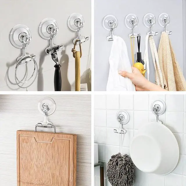 Alt view image 7 of 7 - 2PCS Suction Cup Razor Holder for Shower, Clear Reusable His and Hers Razor Hooks