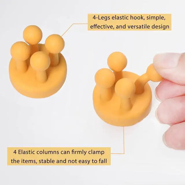 Alt view image 3 of 7 - iBetterLife Toothbrush Holders Wall Mounted - 6Pcs Silicone Razor Holder for Shower Self Adhesive Cute Utility Hook for Hanging Towel Key Plug Cable for Kitchen Bathroom Office Dorm Room Essentials