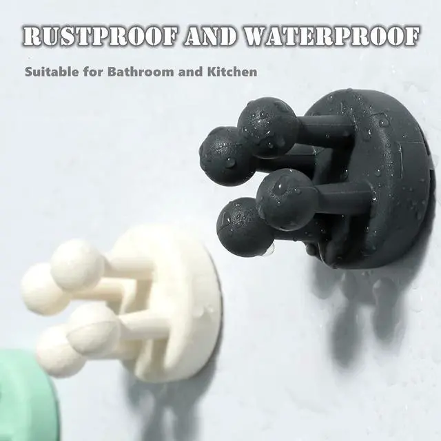 Alt view image 4 of 6 - Silicone Toothbrush Holders - 4 Pcs Razor Hooks Adhesive Wall Mounted for Hanging Towel Key Plug Cable, Utility Decor Stick to Dorm Room Essentials Function for Kitchen Bathroom Home Office