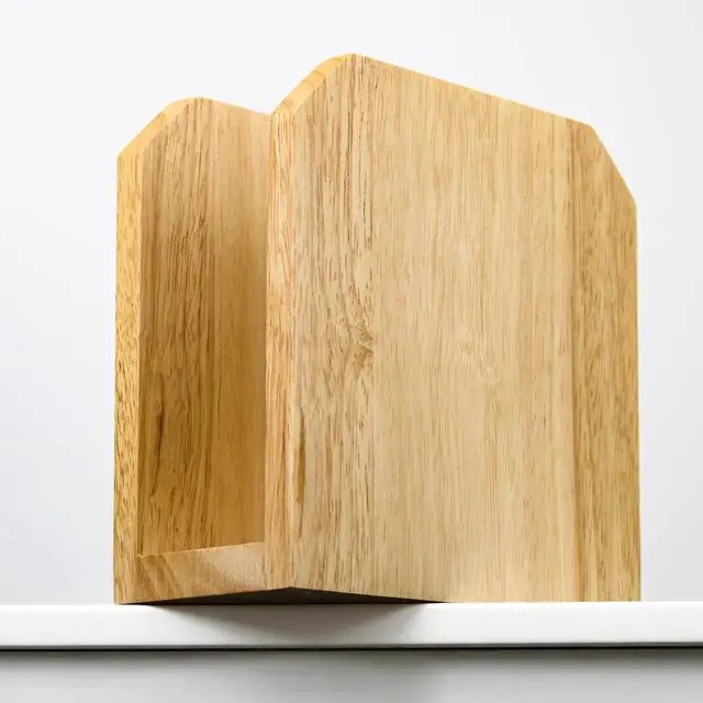 Alt view image 4 of 6 - Farmhouse Napkin Holder, Solid Rubberwood Vertical Stand, Sturdy Kitchen & Dining Table Organizer, Holds Standard Paper Napkins, Rustic Home Decor, 5.5"L x 2.6"W x 5.5"H