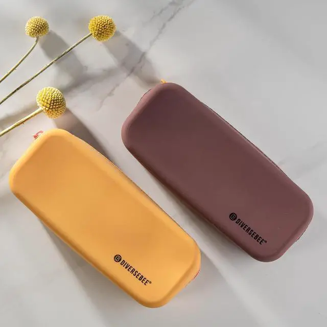 Alt view image 5 of 6 - DIVERSEBEE Soft Silicone Pencil Case, Pencil Pouch with Zipper (Grape) | Aesthetic Pen Bag for School, Bible Study Journaling Supplies and Accessories, Cute Pencil Organizer
