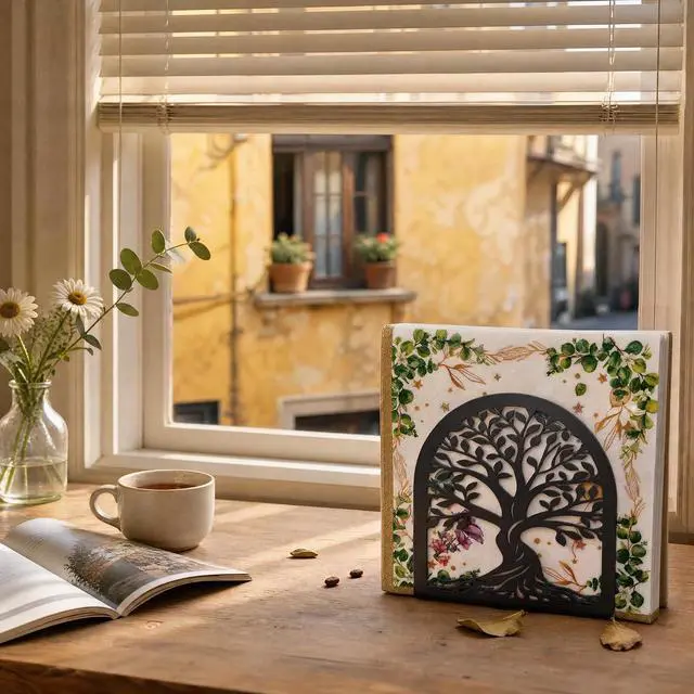 Alt view image 5 of 7 - Napkin Holder for Table, Tree of Life Decorative Metal Napkin Dispenser for Kitchen Dining, Countertop, Coffee Bar Tabletop Decor, Restaurant and Outdoor Use, Black
