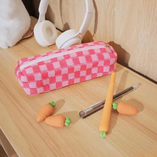 Alt view image 2 of 7 - Pencil Case Pen Case Office College School Storage Bag Pouch Holder Box Organizer Makeup Pouch Cosmetic Bag Aesthetic Cute Pencil Case for Girls Boys Kids (Pink)