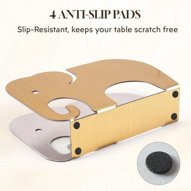 Alt view image 4 of 7 - Cocktail Napkin Standing Holder, Dispenser for 5in*5in Party Napkins, Silver Metal Servilletero for Table, Elephant Decor & Accessories for Kitchen, Dining Room, For Party, Wedding & Festivals