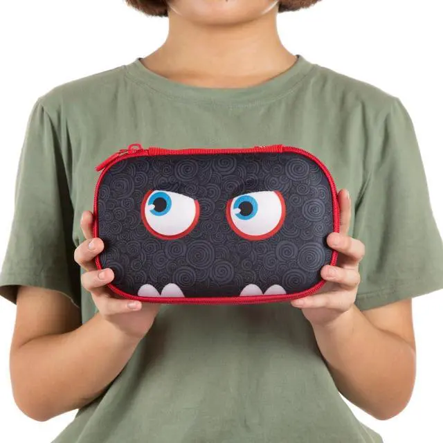 Alt view image 5 of 7 - ZIPIT Wildlings Pencil Box for Kids, Large Pencil Case for School, Black | Sturdy hard shell pencil box for kids, machine washable, secure zipper closure, holds 60 pens & pencils, crack-proof material