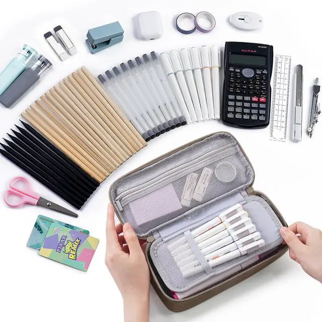 Alt view image 2 of 7 - WEMATE Pencil Case, Large Storage Organizer, Makeup Bag, Teacher Must - have, Big Pencil Pouch, Marker Case for College