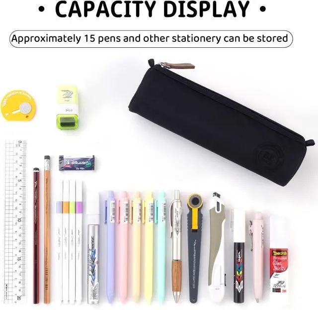 Alt view image 3 of 6 - EASTHILL Small Pencil Case Pencil Pouch Stationery Pen Bag Office Supplies for Girls Women-Black