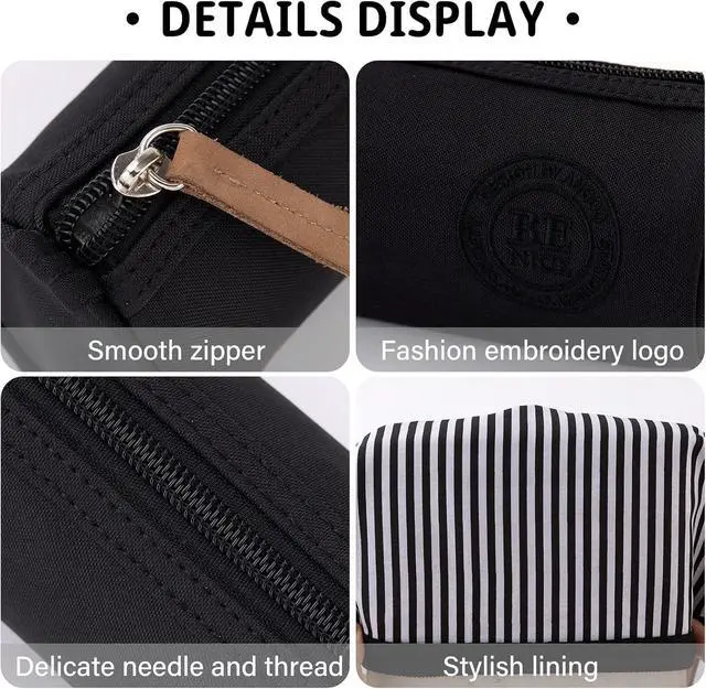 Alt view image 5 of 6 - EASTHILL Small Pencil Case Pencil Pouch Stationery Pen Bag Office Supplies for Girls Women-Black