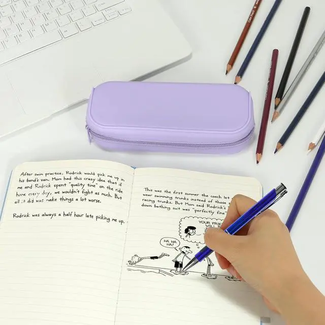 Alt view image 7 of 7 - Scartink Silicone Zipper Pencil Bag, Waterproof Pencil Bag, Multifunctional Large-Capacity Storage Bag, Silicone Pencil Pouch Suitable for School Supplies, Cosmetics (Purple)