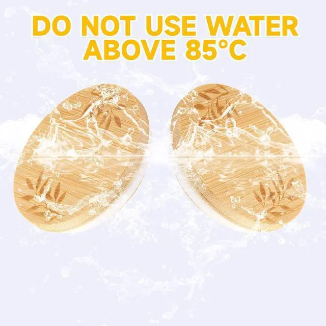 Alt view image 3 of 7 - Tessco for You 6 Pcs Bamboo Yogurt Jar Lids Compatible with Oui Jars | Reusable Bamboo Lids with Silicone Rings Compatible with Oui Yogurt Jars for Food Storage; Containers Not Included