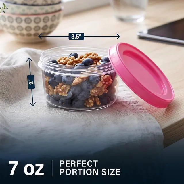 Alt view image 2 of 7 - DecorRack 7 oz Food Storage Containers, Multipurpose, Screw Lids (4 Pack)