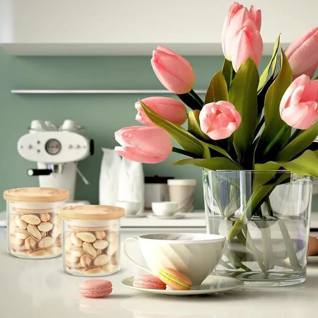 Alt view image 7 of 7 - Tessco for You 6 Pcs Bamboo Yogurt Jar Lids Compatible with Oui Jars | Reusable Bamboo Lids with Silicone Rings Compatible with Oui Yogurt Jars for Food Storage; Containers Not Included