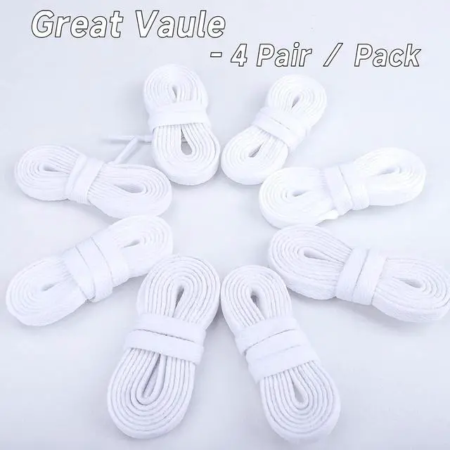 Alt view image 4 of 7 - Teskyer Shoe Laces for Sneakers, 4 Pairs Flat Shoelaces | Refresh Worn Sneakers, Strong Braided Polyester, 4 Pairs Value Pack, Multiple Lengths & Colors Available