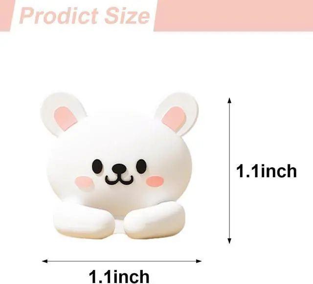 Alt view image 2 of 6 - 6pcs Cute Animal Cable Organizer Adorable Panda Rabbit Bear Shaped Cable Clips Desk Cable Management Cord Holder for Nightstand Headphones Chargers USB Cables