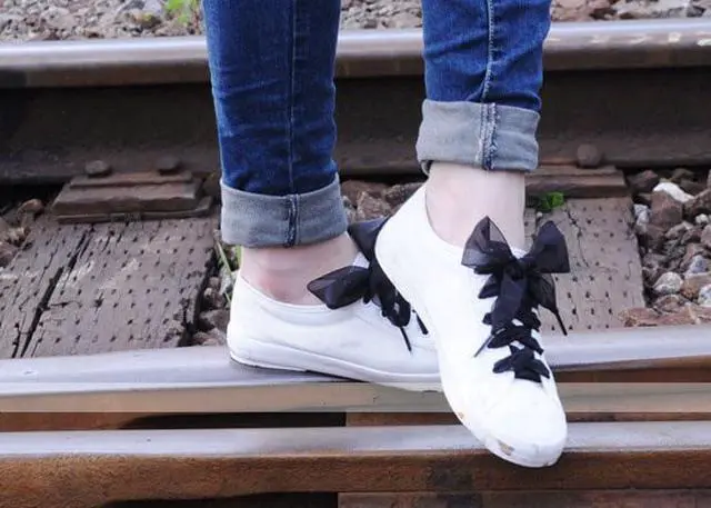 Alt view image 5 of 7 - MarJunSep Satin Ribbon Shoe Laces for Sneakers, Flat Lace Shoelaces for Women Girls Shoestrings 4CM Wide