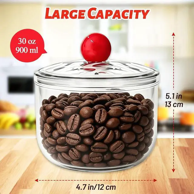 Alt view image 2 of 7 - Woozettn 30 oz Clear Candy Jar with Lid,Cute Plastic Cookie Storage Jar,Airtight Candy Storage Containers for Kitchen Office Party Tea Coffee Snacks