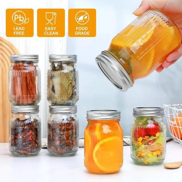 Alt view image 3 of 7 - 16 oz Wide Mouth Mason Jars 2 Pack,Glass Jars with Lids | DIY Crafts for Food Storage,Overnight Oats,Meal Prep Salad,Jam Jelly,with Sponge Brush, Labels & Marker