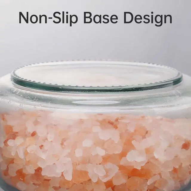 Alt view image 11 of 14 - Salt Cellar, Glass Container, Airtight Lid, Wide Mouth, 280ml, Clear | Handcrafted Kiln-Fired Design With Anti-Slip Base, PP Sealing Ring Keeps Contents Fresh, For Spices, Sugar & Coffee