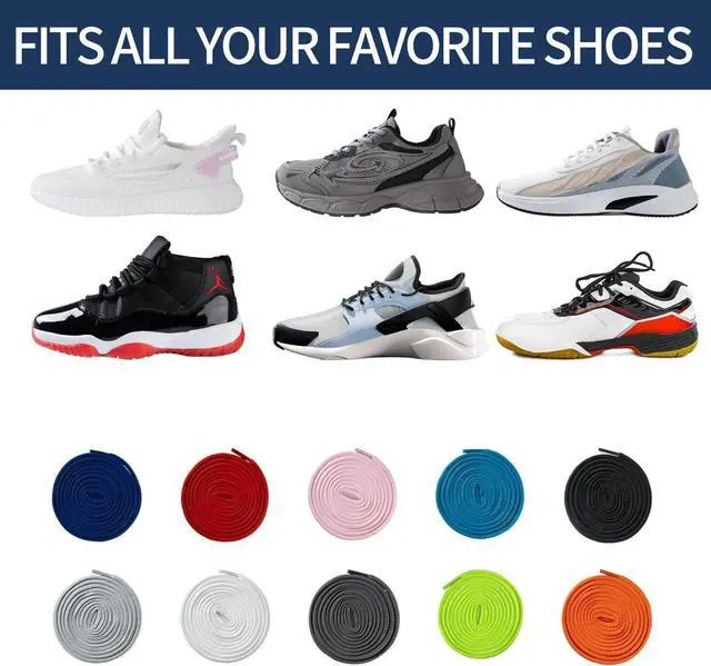 Alt view image 4 of 5 - 1 Pair Oval ShoeLaces Athletic Shoe Laces Round Running Shoelace