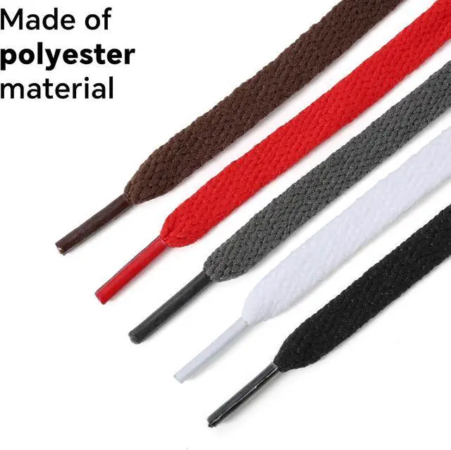 Alt view image 4 of 6 - 1 Pair Flat Shoe Laces for Sneakers, 54" Shoelaces for Sneakers, 5/16 Wide Athletic Shoelaces for Replacement