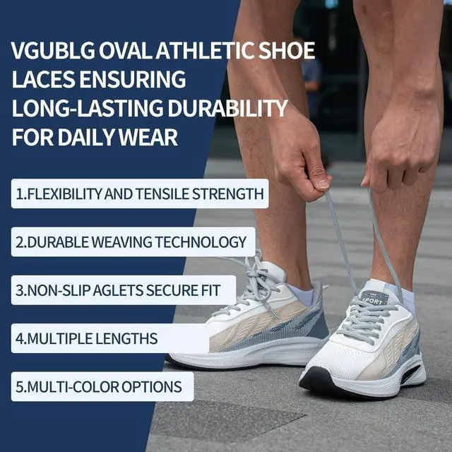 Alt view image 3 of 5 - 1 Pair Oval ShoeLaces Athletic Shoe Laces Round Running Shoelace
