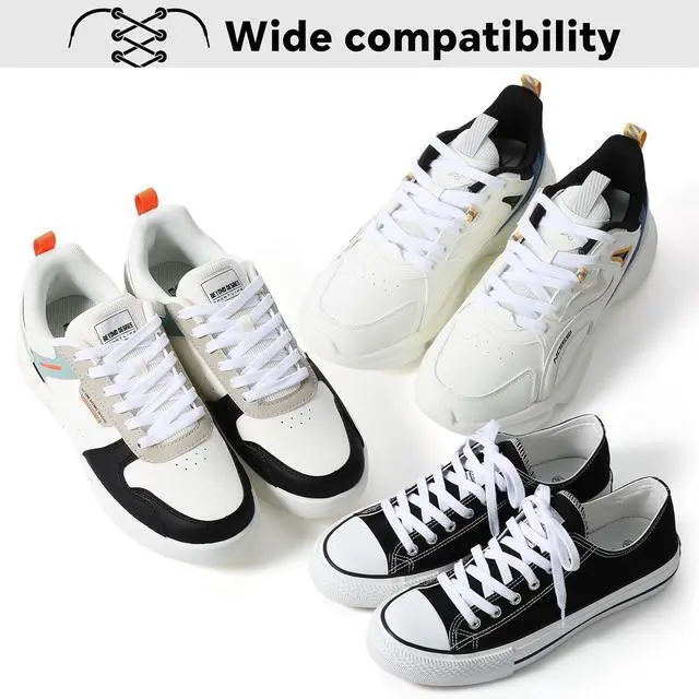 Alt view image 5 of 6 - 1 Pair Flat Shoe Laces for Sneakers, 54" Shoelaces for Sneakers, 5/16 Wide Athletic Shoelaces for Replacement