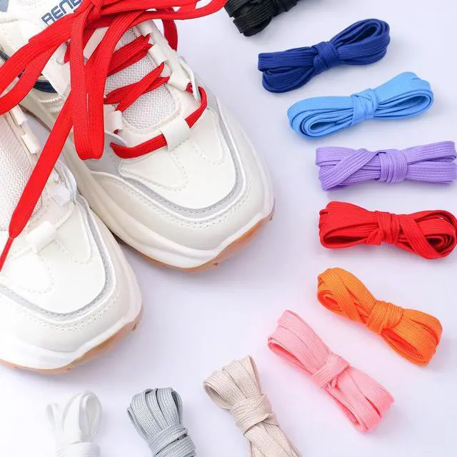 Alt view image 2 of 6 - 2 Pairs Flat Shoelace Replacement Laces for Sneakers Athletic Laces