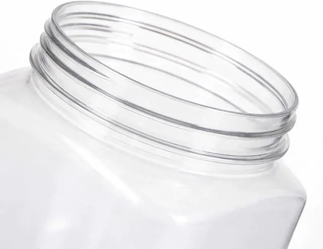 Alt view image 6 of 7 - 2 Pack Clear Plastic Jar with Lids Square Jar with Screw on Lids 26 Oz/750ml Reusable Empty Containers for Household Kitchen Storage Organizing