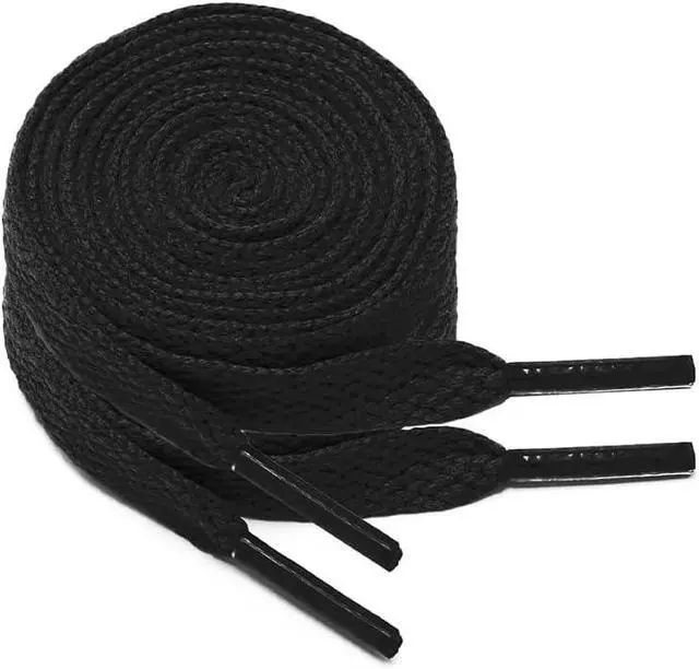 Main image of 2 Pairs Flat Shoe Laces for Sneakers 5/16" Wide Athletic Shoelaces Boot Strings in 24"-79" for Kids Adults