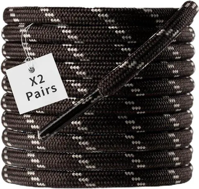 Main image of 2 Pair Boot Laces Round Shoelaces for Boots,Work,Hiking Shoe String