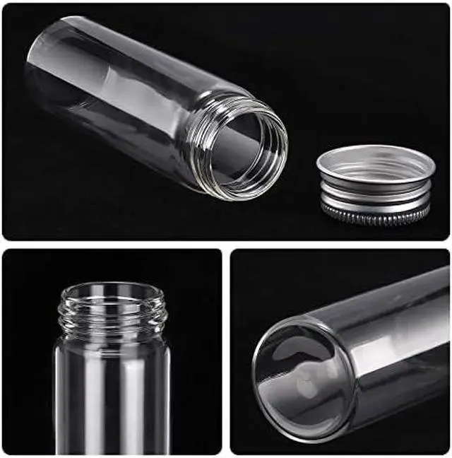 Alt view image 3 of 6 - TOBWOLF Glass Spice Jars, 12PCS 50ml / 1.7oz Containers with Aluminum Lids | Cork/Aluminum Lids | Clear Glass Storage | Easy Spice Organization | Ideal for Kitchen Pantry, Cooking & Camping Use