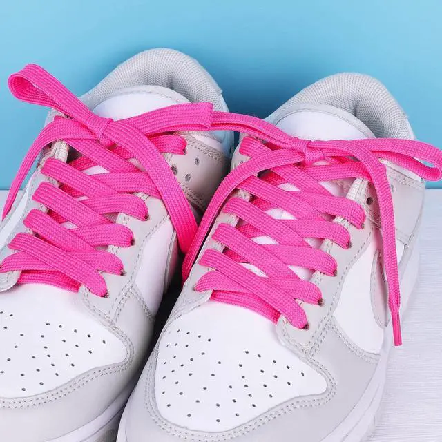 Alt view image 2 of 7 - Booyckiy 2 Pairs 2/5" Flat Shoe Laces for Sneakers 31 Colors Shoelaces in 27"-72"
