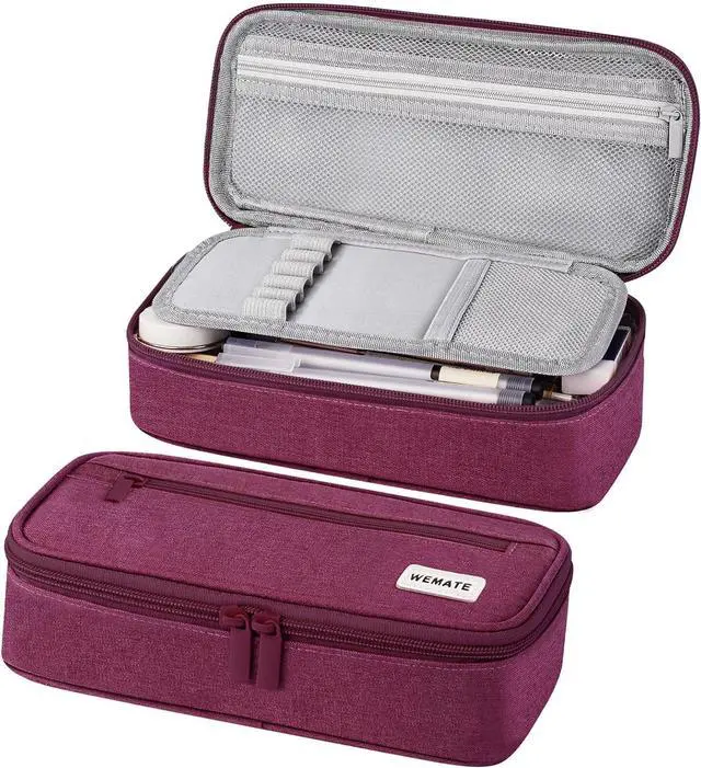 Main image of WEMATE Pencil Case, Large Storage Organizer, Makeup Bag, Teacher Must - have, Big Pencil Pouch, Marker Case for College