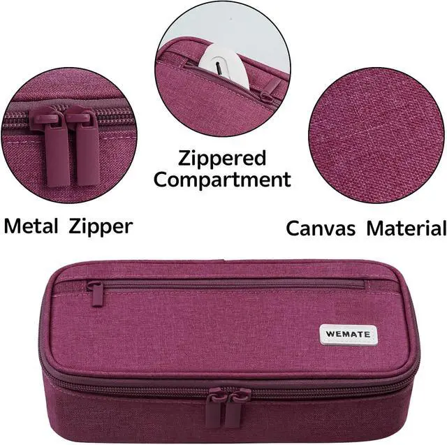 Alt view image 3 of 7 - WEMATE Pencil Case, Large Storage Organizer, Makeup Bag, Teacher Must - have, Big Pencil Pouch, Marker Case for College