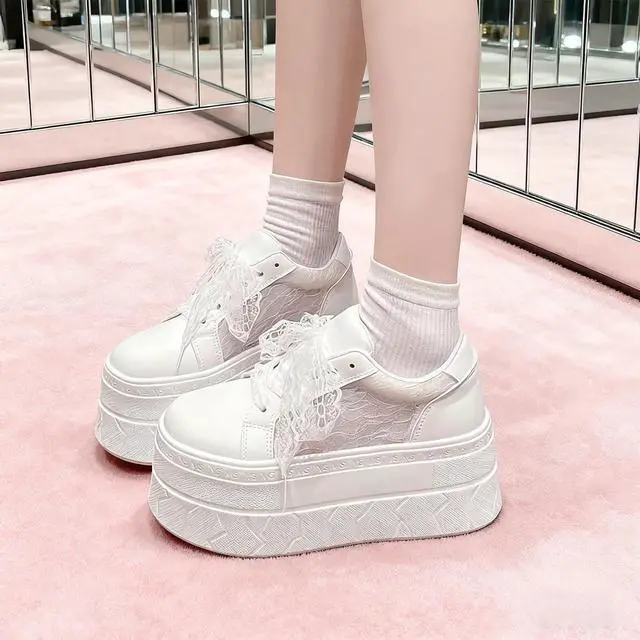 Alt view image 4 of 6 - 2 Pairs Lace Shoelaces, Flat Ribbon Shoe Laces for Women, Fancy 3cm Wide Sneaker Shoelaces, Decorative and Comfortable